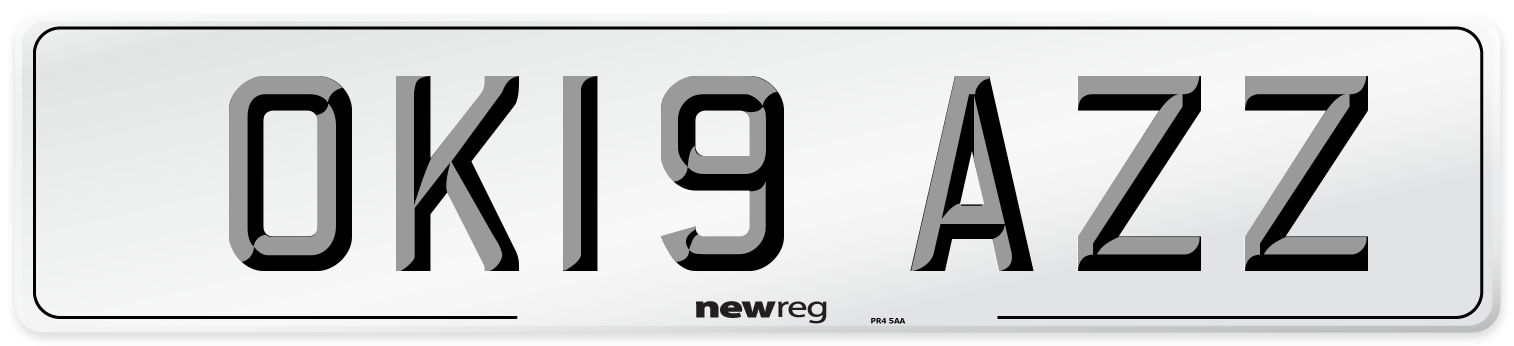 OK19 AZZ Number Plate from New Reg